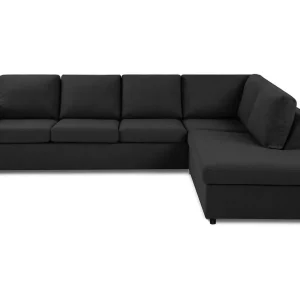 Basic Home Crazy 4-sits Högervänd L-formad Schäslongsoffa i Tyg Antracit - Möbler Sista chansen