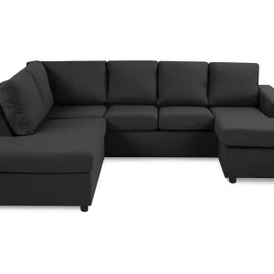 Beställ nu Basic Home Crazy 4-sits Vänstervänd U-formad Large Soffa med Divan och Schäslong i Tyg Antracit - Möbler