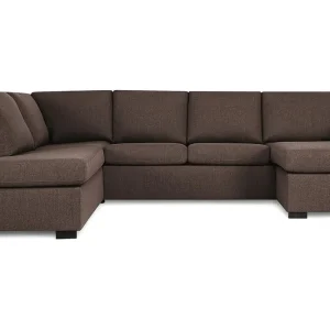 Rea Basic Home Crazy 4-sits Vänstervänd U-formad Large Soffa med Divan och Schäslong i Tyg Brun - Möbler