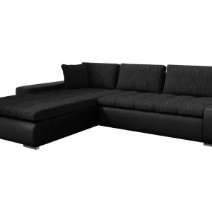 Cerys Bäddsoffa med Divan Vändbar Svart - Möbler Fri frakt