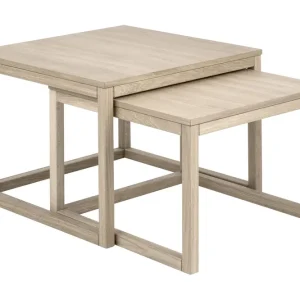 Arnish Satsbord 70 cm 2 Bord Vitlaserad Ek - Möbler Endast denna vecka