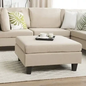 Begränsat erbjudande Fevik Fotpall 76|76 cm Beige - Möbler