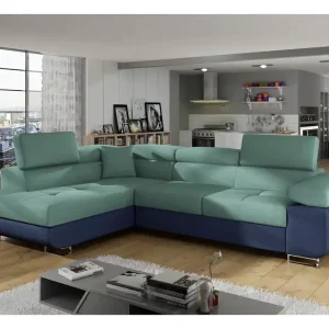 Snabb frakt Majestic Furniture Bobis Bäddsoffa med Schäslong Vänster Grön/Blå - Möbler