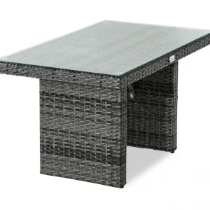 Bahamas Loungebord och Soffbord Utomhus 100 cm Konstrotting Glas - Utemöbler Snabb leverans