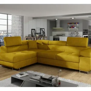 Endast idag Majestic Furniture Bobis Bäddsoffa med Schäslong Vänster Gul - Möbler