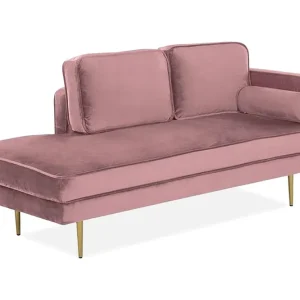 Llanfach Schäslong Höger Sammet Rosa - Möbler Kampanjpris