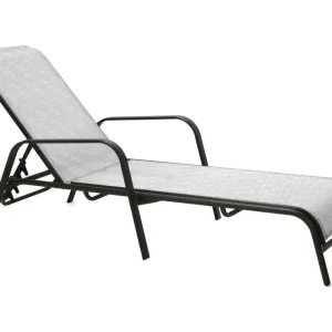 Solstol DUBLIN 161x665xH48/100cm stålram brun - Utemöbler Billig