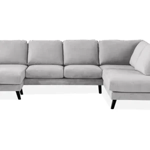 Trygg betalning Scandi Days Trend Lyx 4-sits Högervänd U-formad Soffa med Divan och Schäslong i Tyg Ljusgrå - Möbler