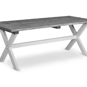 Trygg betalning Shabby Chic Matbord Utomhus 195x86 cm Grå/Vit - Utemöbler
