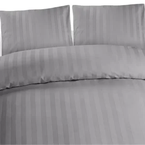 Påslakanset Dubbelsäng 3-Dels Satin Ljusgrå - Textil & mattor I lager