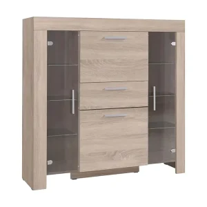 Populär Cezar Vitrinskåp 130x42x131 cm Ek - Förvaring