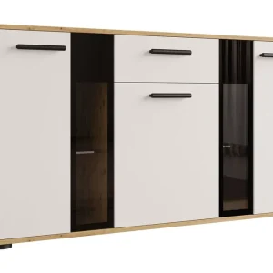 Populärt val Deardorf Komoda 140 cm Trä/natur/Vit - Förvaring