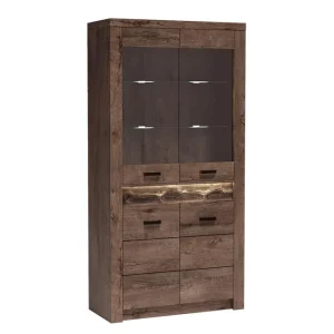 Köp online Indianapolis Vitrinskåp 96x42x192 cm Brun - Förvaring