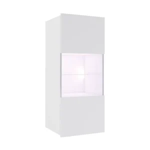 Scandinavian Choice Tessan Smalt Vägghängt Vitrinskåp 32 cm djup 45 cm bred 117 cm hög Ljust Trä Glas Vit - Förvaring Nyhet