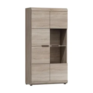 Link Vitrinskåp 80x37x158 cm Ek - Förvaring Outlet