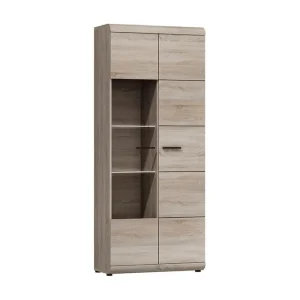 Populärt val Link Vitrinskåp 80x37x194 cm beige||Grey - Förvaring