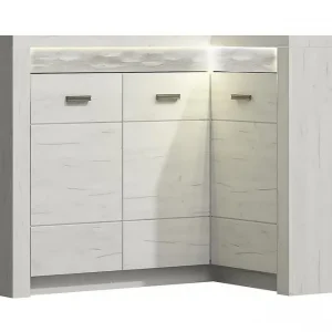 Fri frakt Indianapolis Skänk 131x42x104 cm Grå/Vit - Förvaring