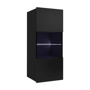 Köp online Concept 55 Tessan Vitrinskåp 45x32x117 cm Svart/Vit Led-Belysning - Förvaring