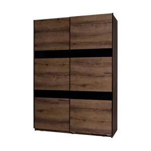 Handla nu Scandinavian Choice Najera Garderob 150 cm Ek/Svart Högglans - Förvaring
