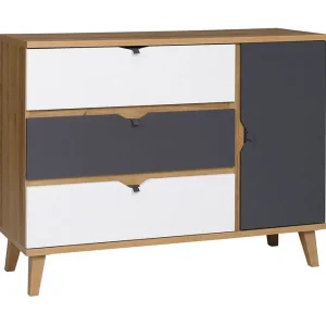 Nyhet Scandinavian Choice Vintra Skänk 120 cm Vit/Grå/Trä - Förvaring