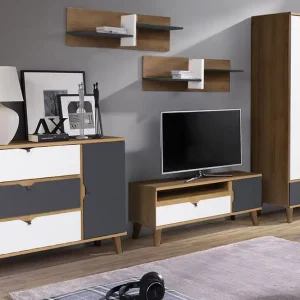 Scandinavian Choice Memone Vardagsrumsset Beige/Grå/Vit - Förvaring Expressleverans