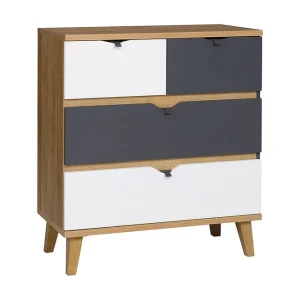 Scandinavian Choice Vintra Byrå 81 cm Vit/Grå/Trä - Förvaring Rabatt