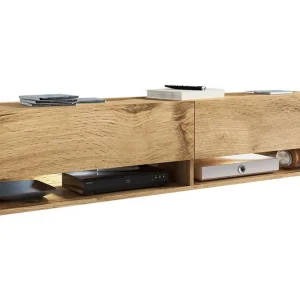 Fri frakt Brya TV-bänk 140x31x30 cm Beige/Vit - Möbler