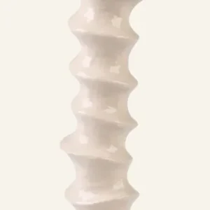 Ljusstake beige - 6x6x17,5 cm Sista chansen