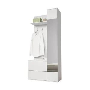 Extra rabatt Green Garderob 90x34x195 cm Vit - Förvaring