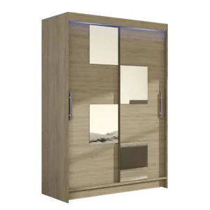 Miami Garderob 120x58x200 cm Beige/Grå - Förvaring Populär