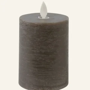 Billigare Led-blockljus brun - 7,5x7,5x10 cm