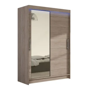 Expressleverans Miami Garderob 120x58x200 cm Beige/Grå - Förvaring