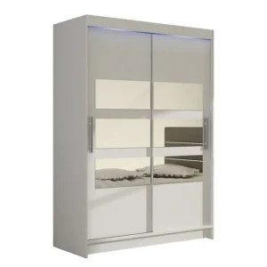 Rabatter Miami Garderob 120x58x200 cm Vit - Förvaring