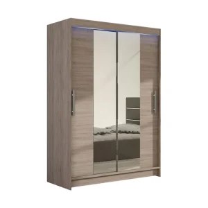 Miami Garderob 120x58x200 cm Beige/Grå - Förvaring Outlet