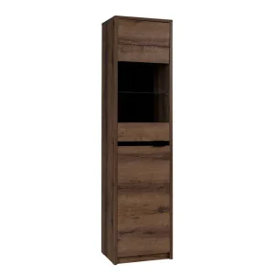 Köp online Scandinavian Choice Najera Smalt Vitrinskåp 40 cm djup 50 cm bred 200 cm hög Mörkt Trä Trä - Förvaring