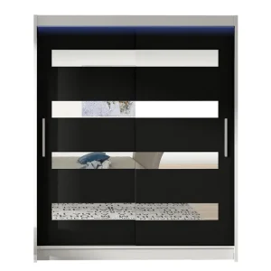 Presto Garderob 58x150 cm LED-belysning Vit/Svart - Förvaring Kampanjpris