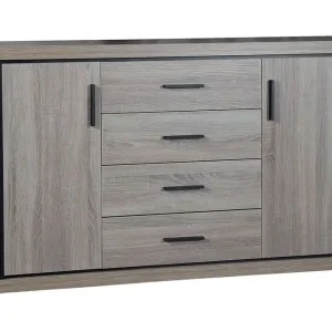 Dallas Skänk 157x43,5x91 cm LED-belysning Beige/Grå - Förvaring Erbjudande
