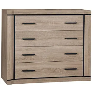 Kampanjpris Dallas Skänk 107x43,5x91 cm LED-belysning Beige/Grå - Förvaring