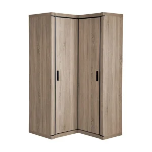 Nyhet Dallas Garderob 100x58x192 cm LED-belysning Beige - Förvaring
