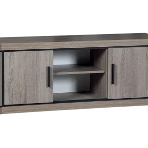 Begränsat antal Dallas TV-bänk 137x43,5x53 cm LED-belysning Beige/Grå - Möbler
