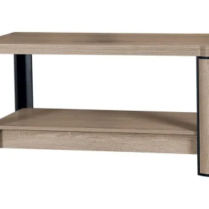 Outlet Chezum Soffbord 120 cm med Förvaring Hylla Ekfärg/Beige/Grå - Möbler