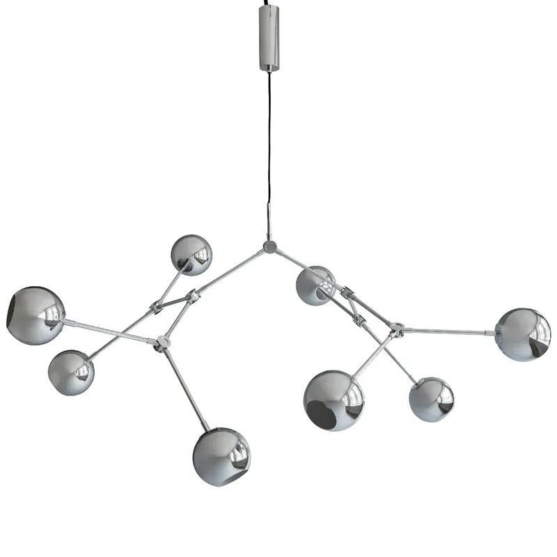 Billig Drop Globe Pendel 150 cm, Krom