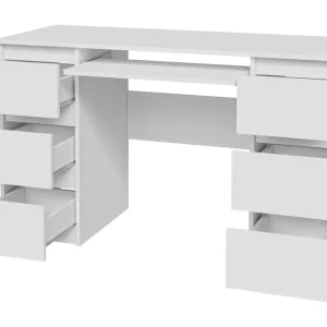 Kubana Skrivbord 130 cm med Förvaring Lådor Grå/Vit - Möbler Billigare
