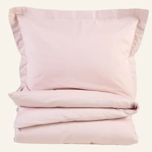 Påslakanset i percale puderrosa - 150x210 cm Outlet
