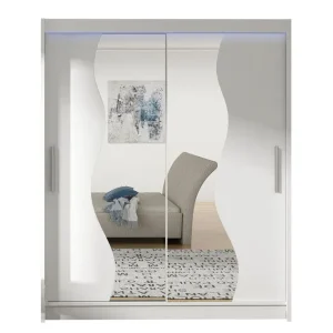 Westa Garderob 150x58x200 cm med LED Vit - Förvaring Fynd