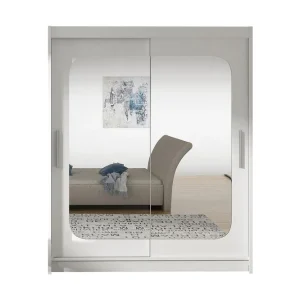 West Garderob 150x58x200 cm LED-belysning Vit - Förvaring Fri frakt