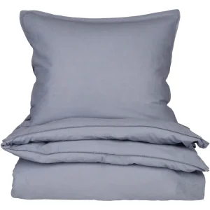 Expressleverans Påslakanset i linne & bomull denimblå - 150x210 cm