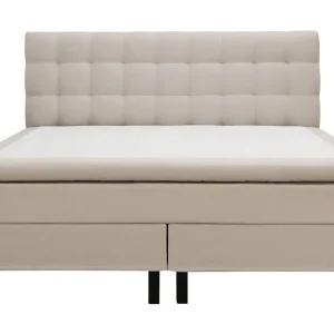 Bedly Hilton Komplett Sängpaket 160x200 cm Kontinentalsäng med rutad sänggavel Beige - Möbler Billigare