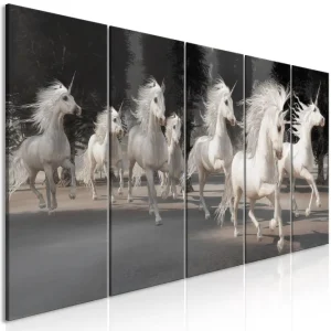 Tavla Unicorns Run 5 Parts Narrow 225x90 - Inredning & dekor Premium