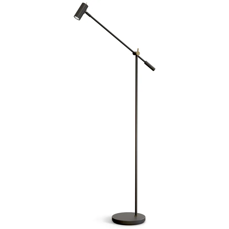 Billigare Cato Golvlampa, Mattsvart / Mässing